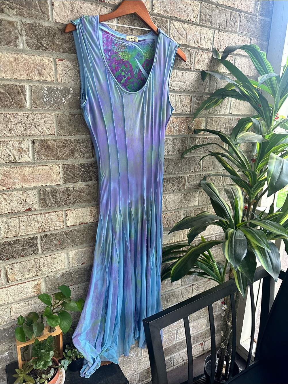 Y2K tie-dye ethereal fairycore whimsical cottagecore maxi dress